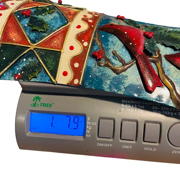 Vintage-Inspired Prima Creations Metal Christmas Stocking With Cardinal Design 1 - Picture 11 of 12